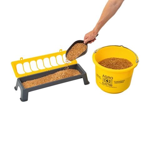 Hrănitoare pentru pui, plastic antracit-galben, 50 cm