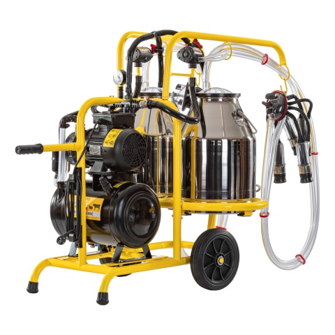 Aparat de muls vaci, 2 posturi, 2 bidoane inox 30 litri
