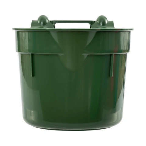Găleată de hrănire, cu suport pentru suspendare, formă cilindrică, verde închis, 8 litri :: Verde închis