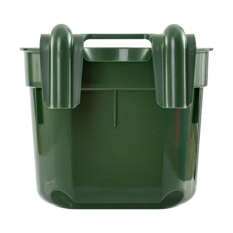 Găleată de hrănire, cu suport pentru suspendare, formă cilindrică, verde închis, 8 litri :: Verde închis