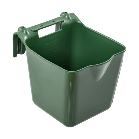 Găleată de hrănire, cu suport pentru suspendare, formă pătrată, verde închis, 13 litri<br/>79 Lei<br><small>1814</small>