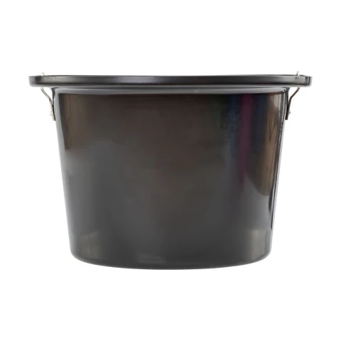 Găleată de hrănire pentru cabaline, cu dispozitiv de fixare și mâner, negru, 12 litri :: Negru