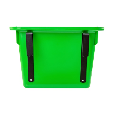 Găleată de hrănire pentru cabaline, cu dispozitiv de fixare și mâner, verde, 12 litri