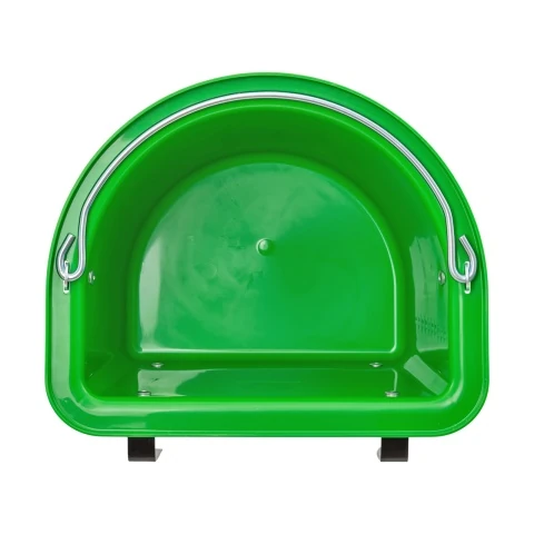 Găleată de hrănire pentru cabaline, cu dispozitiv de fixare și mâner, verde, 12 litri :: Verde