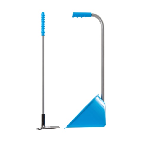 Lopată Mistboy Mini cu greblă, albastru, 60 cm