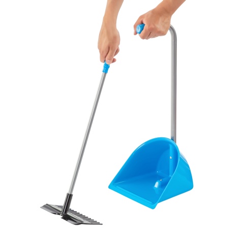 Lopată Mistboy Mini cu greblă, albastru, 60 cm