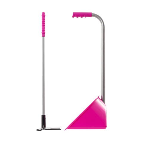 Lopată Mistboy Mini cu greblă, roz, 60 cm