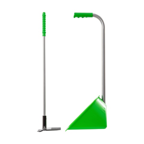 Lopată Mistboy Mini cu greblă, verde, 60 cm