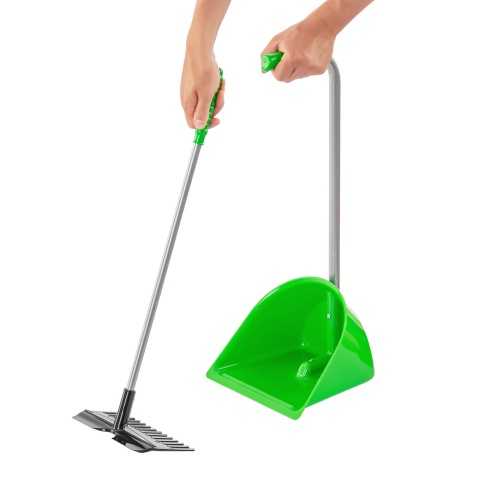 Lopată Mistboy Mini cu greblă, verde, 60 cm