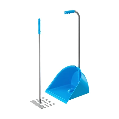 Lopată Mistboy cu greblă, albastru, 75 cm :: Albastru