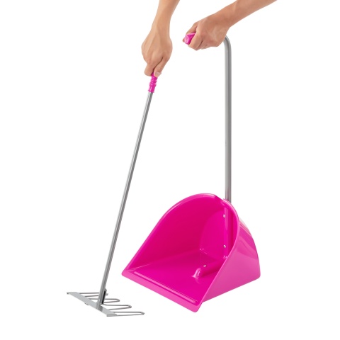 Lopată Mistboy cu greblă, roz, 75 cm