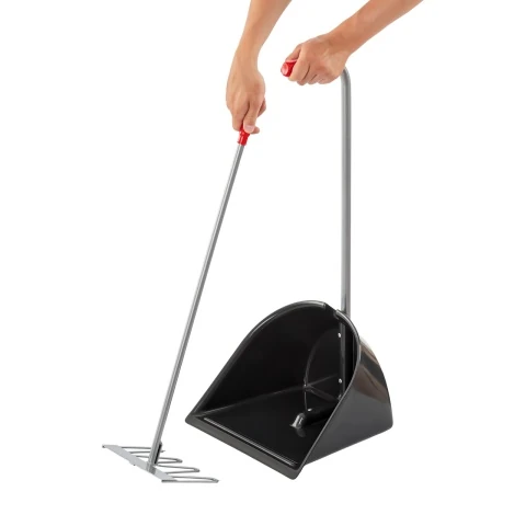 Lopată Mistboy cu greblă, negru, 75 cm :: Negru