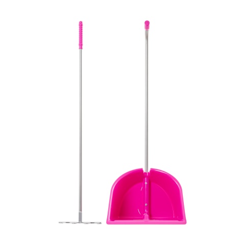 Lopată Mistboy cu greblă, roz, 90 cm