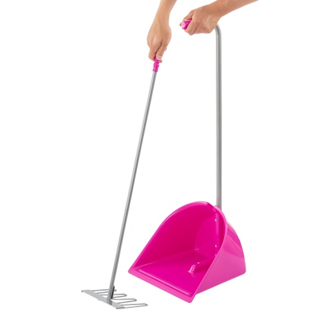 Lopată Mistboy cu greblă, roz, 90 cm
