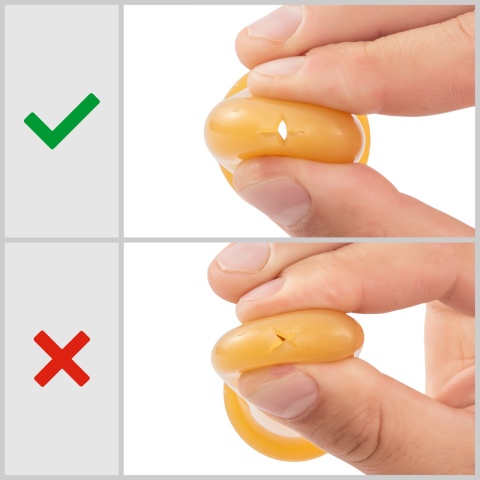 Tetină conică din latex, cu gaură cruce