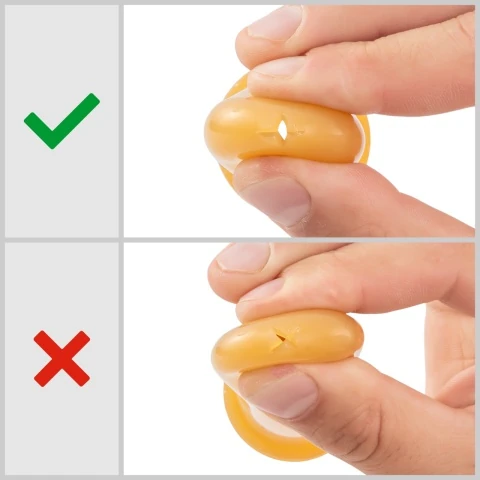 Tetină conică din latex, cu gaură cruce