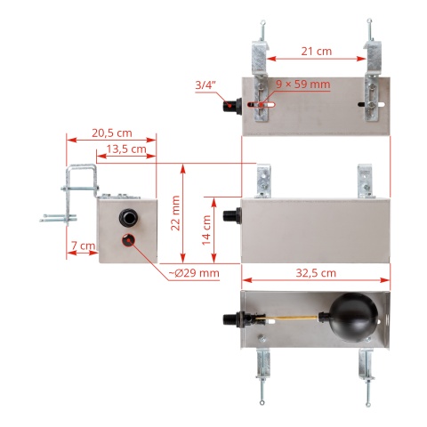 Supapă automată APEX 220P cu plutitor, în carcasă inox, 3/4"