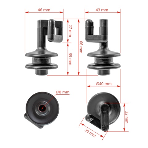 Izolator de schimb pentru stâlp din oțel rotund Ø8 mm, 25 buc.