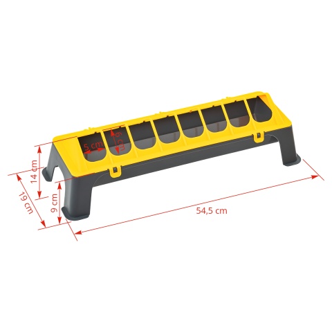 Hrănitoare pentru pui, plastic antracit-galben, 50 cm