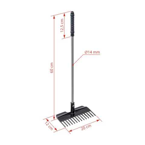 Greblă pentru curățare bălegar, Mistboy Mini, negru, 60 cm
