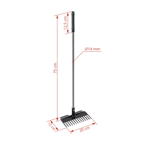 Greblă pentru curățare bălegar, Mistboy, negru, 75 cm