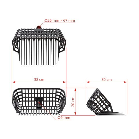 Furcă pentru gunoi de grajd, MaxiFork, negru, 38 × 30 cm