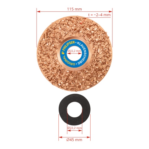 Disc abraziv pentru copite, densitate mare, IP PHILIPSEN, 115 mm