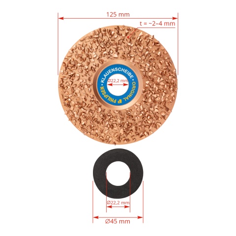 Disc abraziv pentru copite, densitate mare, IP PHILIPSEN, 125 mm