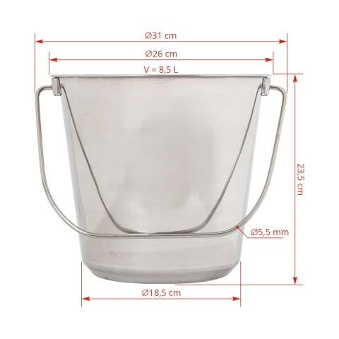 Găleată din inox, 8,5 litri :: 8,5 litri