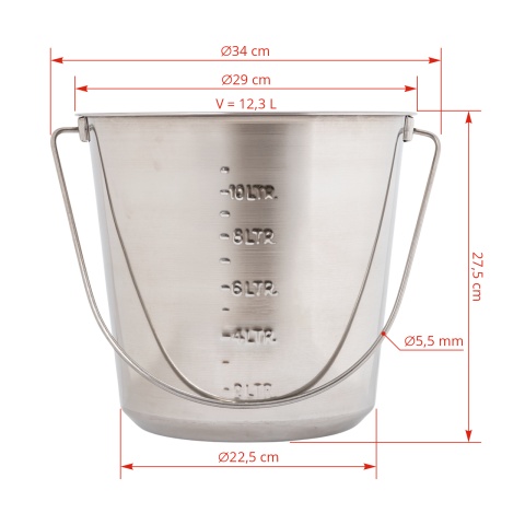 Găleată din inox, 12,3 litri