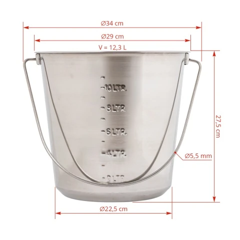 Găleată din inox, 12,3 litri :: 12,3 litri