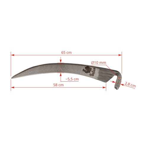 Coasă iarbă Hahnkopf, fără coadă, 65 cm