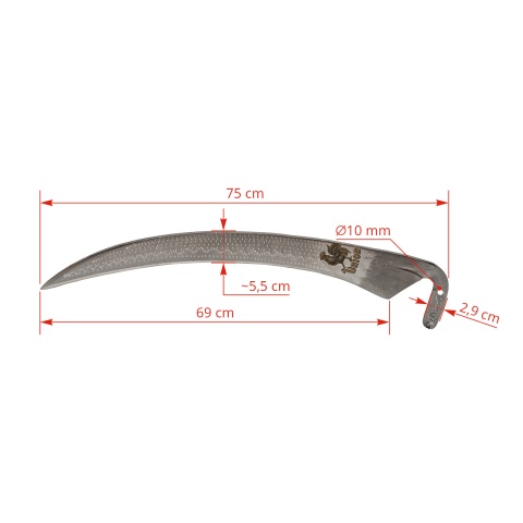 Coasă iarbă Hahnkopf, fără coadă, 75 cm