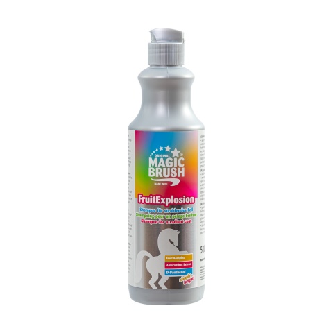 Șampon pentru cai, aromă FruitExplosion, MagicBrush, 500 ml<br/>63 Lei<br><small>2026</small>