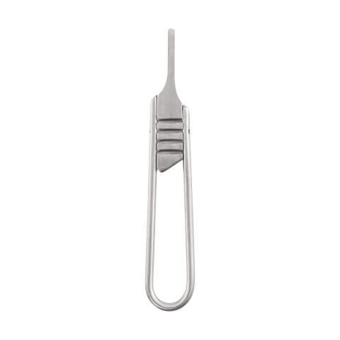 Mâner bisturiu veterinar, pliabil, nr. 4, inox