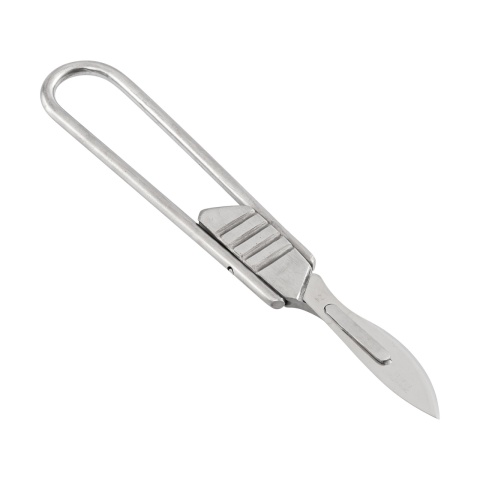 Mâner bisturiu veterinar, pliabil, nr. 4, inox