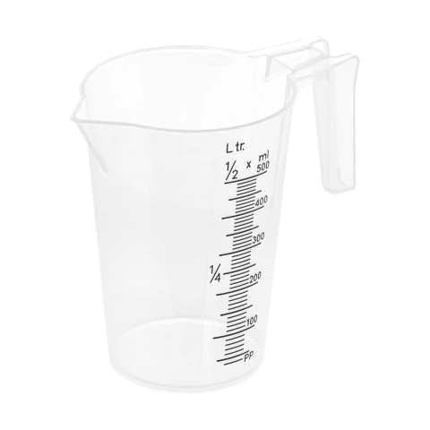 Cană gradată, plastic, 0,5 litri :: 0,5 L