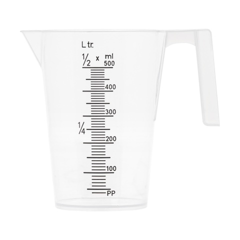 Cană gradată, plastic, 0,5 litri