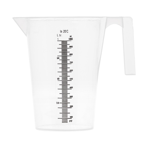 Cană gradată, plastic, 1 litru