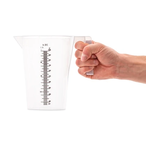 Cană gradată, plastic, 1 litru :: 1 L