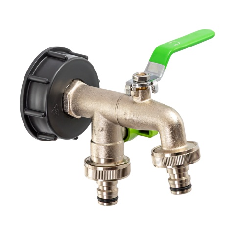 Robinet pentru container IBC, 3/4", cu 2 ieșiri