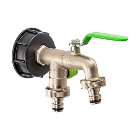 Robinet pentru container IBC, 3/4", cu 2 ieșiri