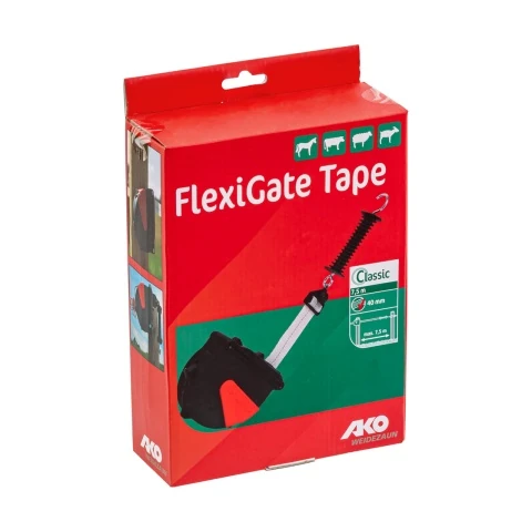 Set poartă cu bandă 40 mm pentru gard electric, Ako Flexigate, 7,5 m
