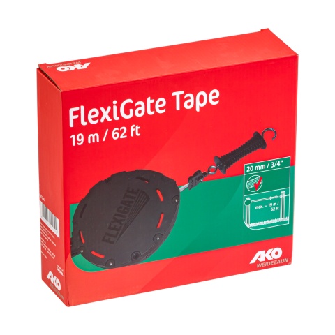 Set poartă cu bandă 20 mm pentru gard electric, Ako Flexigate, 19 m