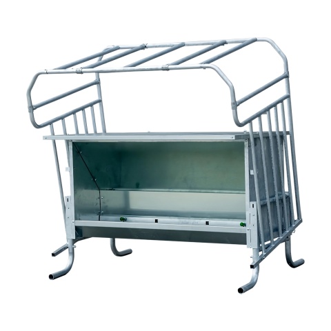 Hrănitoare concentrat pentru viței, cu gard de protecție reglabil, 900 litri