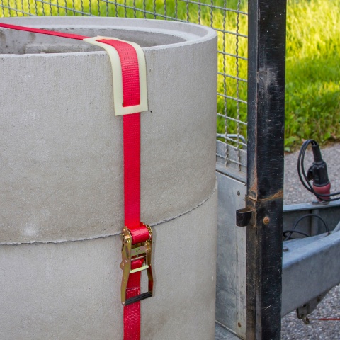 Chingă de ancoraj cu clichet, roşu, 5000 kg, 50 mm × 10 m