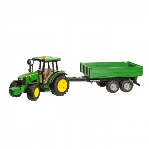 Jucărie tractor John Deere 5115M cu remorcă