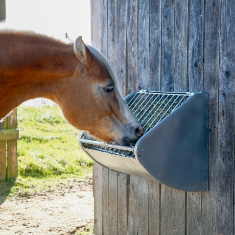 Iesle metalică pentru fân, montabilă pe perete, 60 × 53 cm