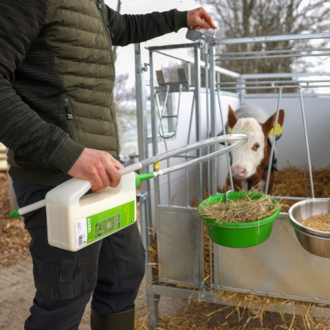 Bidon de administrare lichide pentru viței, cu drenaj, 2 litri