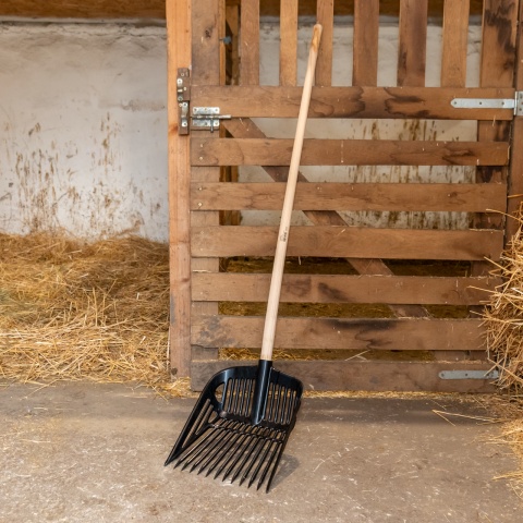 Furcă pentru gunoi de grajd, negru, 37 × 43 cm